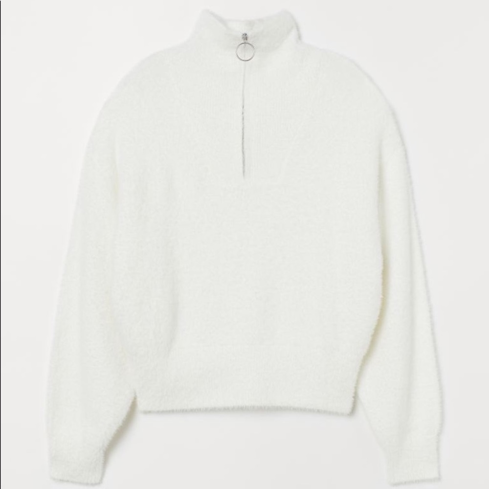 H&M Half ZIP Fuzzy Sweater